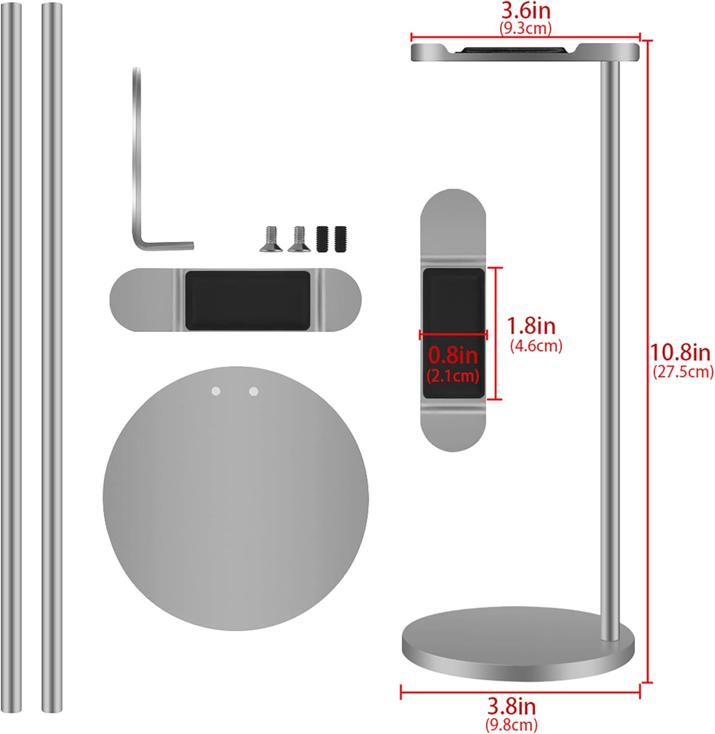 Geekria Aluminum Alloy Headphones Holder for Over-Ear Headphones, Gaming Headset Holder - Image 5