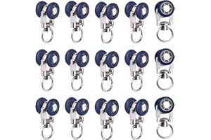 Surf turtle Curtain Glider Hooks 15 PCS Mute Wheel Rollers Track Rail Runner,Ball Pulley Windows Shower Curtain Tracks for Ce