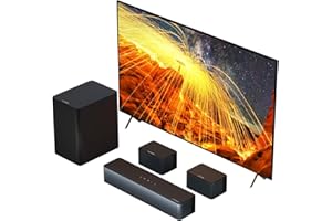 ULTIMEA 5.1 Virtual Surround Sound Bar, 320W Home Theater Surround System with Adjustable Speakers & Subwoofer, TV Speaker Soundbar, Sound Bar for Smart TV, Bluetooth 5.3, Easy Setup, Poseidon D50