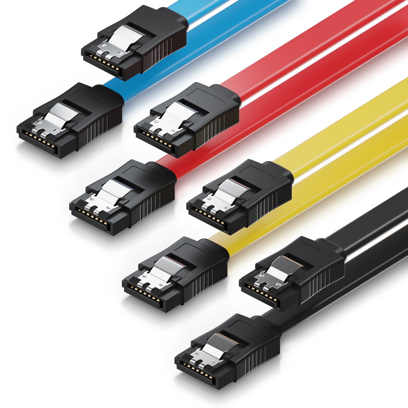 deleyCON SATA Cable + Sets 4x 50cm gerade - Bunt