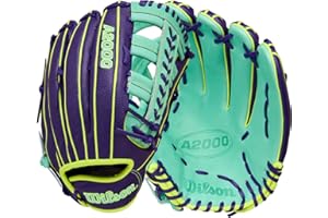 Wilson Fall 2025 A2000 1810SS 12.75" Outfield Baseball Glove - Right Hand Throw, Purple/Seafoam/Optic Yellow