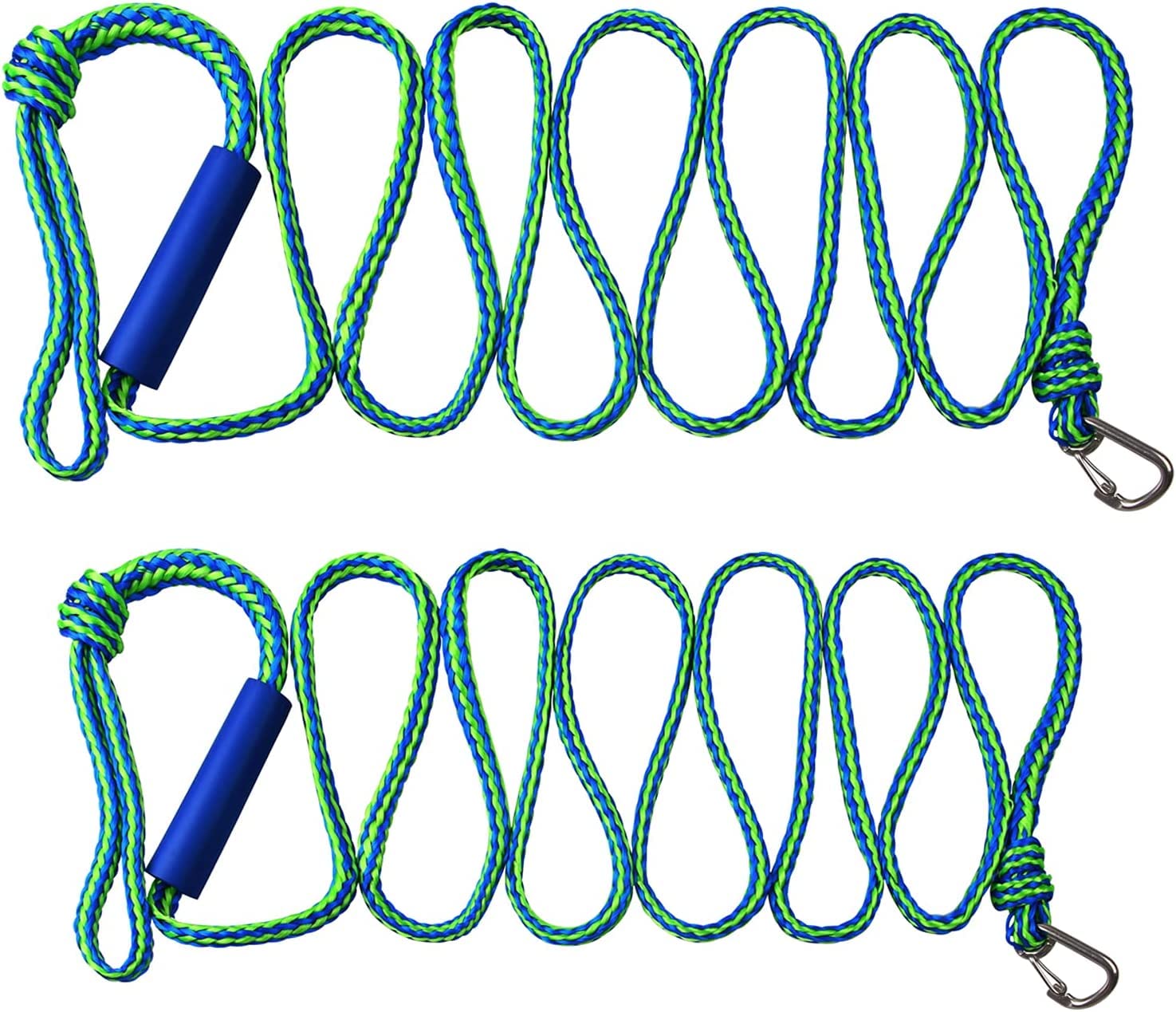 PWC Dock Line Rope 2PCS Mooring Anchor Boat Dock Line AMarine Rope Tow Ropes with Clip and Loop for Jet Ski Watercraft Boat Kayaking(2.1M-10mm-2pcs)