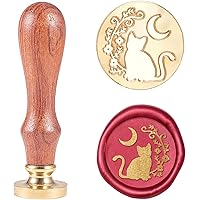 Craspire Sceau De Cire Timbre Soleil Et Lune 25mm Vintage Cachet De Cire à Cacheter Tête En Laiton Uniquement Pour Enveloppe Carte Invitations Cadeau Mariage Halloween Noël Nouvel An