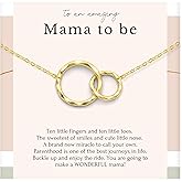 HOPE LOVE SHINE Twins “Mom to Be” Necklace – First Mothers Day Gift for Expecting Mom of Twins – Sterling Silver Double Circle Pendant