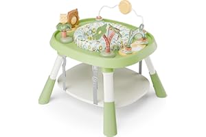 TOLEAD Baby Activity Center, Infant Jumper Activity Center with 5 Toys, Lights & Music, Adjustable Heights, 3-Stage Activity Center & Play Table, Interactive Play Center for Baby Ages 6m+ (Green)
