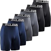 NELEUS 3 or 6 Pack Compression Shorts for Men Spandex Sport Shorts Running Athletic Workout Performance Baselayer Underwear