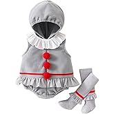 Cevoerf Clown Costume for Baby Girl Boy Halloween Costumes Joker Costume Romper Infant Baby Halloween Outfit 3 6 12 18 Month