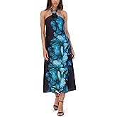 Siena Women's Sleeveless Flower Halter Neck Maxi Dress