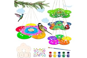 AluAbi 4 Pack Bird Feeder Craft Kits for Kids Ages 3-5 4-8 8-12, DIY Wooden Art Painting Outdoor Bulk Toys for Boys & Girls, Christmas Gifts, Party Favor Gifts for Nature Loving Children