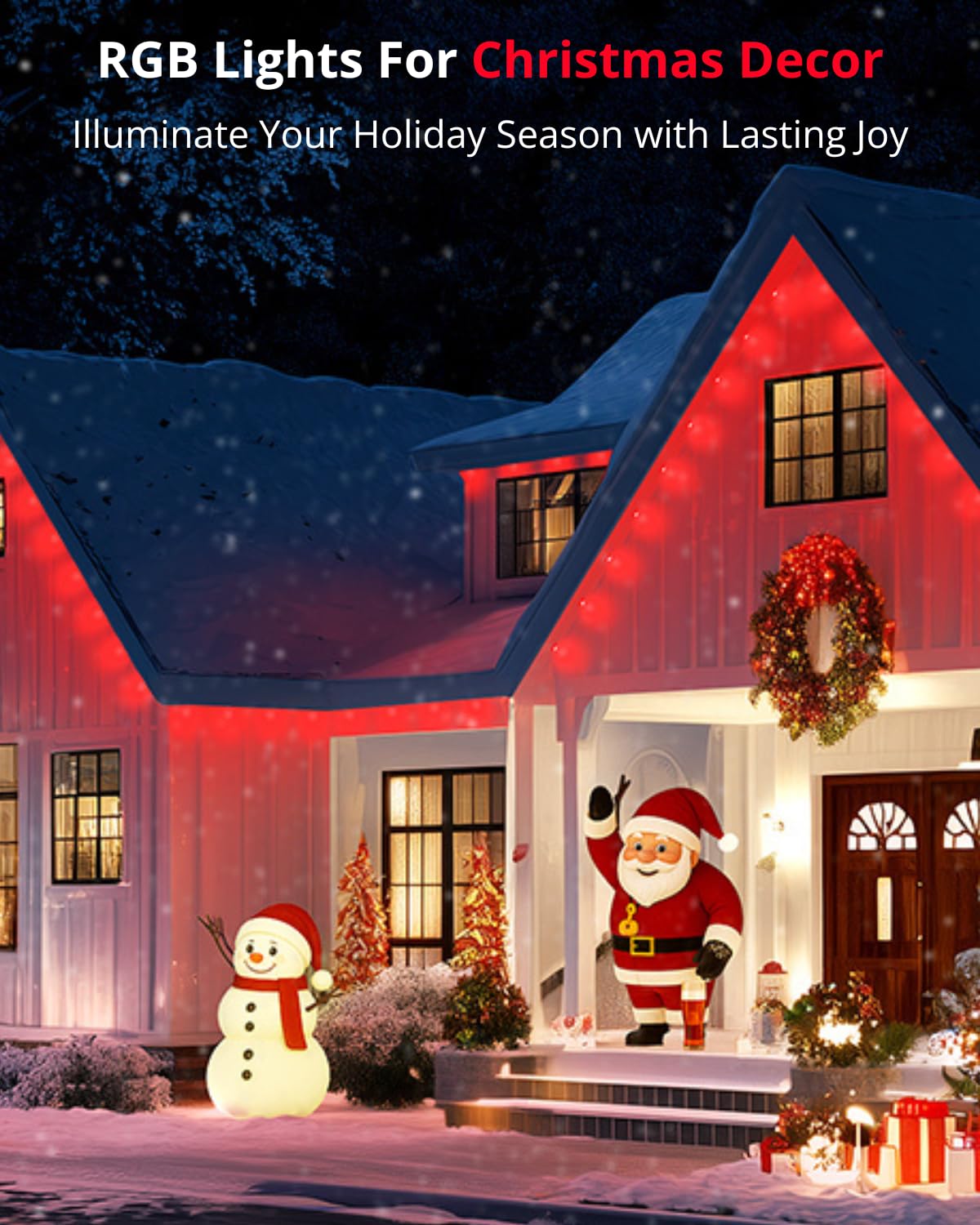 Smart 150FT Permanent Outdoor Lights, RGB LED Lights Outside with App Control - DIY Colors Scene Modes, IP67 Waterproof Eaves Lights for Christmas Halloween Holiday Daily House Roof Eternity Lighting