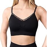 Coobie Women's V-Neck Lace Trim Bra with Back Closure Comfort Everyday Bra
