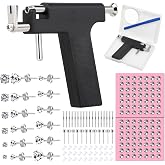 Professional Ear Piercing Gun Kit, Reusable Piercing Gun with Stainless Steel Piercing Earrings Studs, Crystal Earrings for At Home Salon Earlobe Cartilage Helix Tragus Piercing Tool Kit
