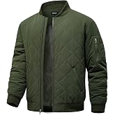 JMIERR Mens Quilted Bomber Jackets Stand Collar Coats | Insulated Puffer Jackets, Padded Coat, Full Zip, Inner Pocket, &zwnj;Water-Resistant&zwnj;, Lightweight, Casual, Warm, Winter