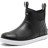 Men's Deck Boots, Fishing Boots Waterproof Rain Boots, Anti-Slip High Traction Ankle Rubber Boots for Professional Premium Neoprene Rubber, Garden Boots Shoe Footwear Booties for Men Outdoor Work