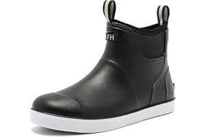 HSTTGSR Men's Deck Boots, Fishing Boots Waterproof Rain Boots, Anti-Slip High Traction Ankle Rubber Boots for Professional Premium Neoprene Rubber, Garden Boots Shoe Footwear Booties for Men Outdoor Work