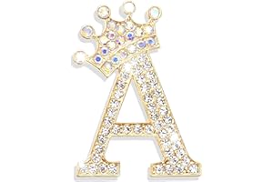 HUASAI Brooches and Pins for Women A-Z Letter Brooch Pins Rhinestone Brooches for Socks Backpacks Crafts Fashion Crystal Initial Pins Stocking Stuffers for Women Personalized Jewelry Gifts