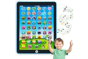 GAGINAN Kids Learning Pad/Tablet Interactive Toddler Toys with Words Numbers Alphabets Music Electronic Educational Toy for Preschool Boys & Girls 3-8 Years Old (Blue)