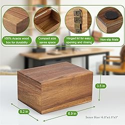 DRASTAR Keepsake Box, Acacia Wood Memory Box with