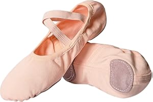 ARCLIBER Ballet Shoes for Women Stretch Canvas Women's Ballet Slippers Dance Shoes Split Sole for Girls