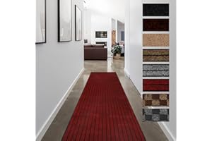 FREADEM Runner Rugs for Hallways, 2FT x 13FT Non Slip Kitchen Area Rug Entryway Runner Laundry Room Rug, 2-82 FT Indoor Outdoor Carpet Runners with Rubber Backing, Red Stripe