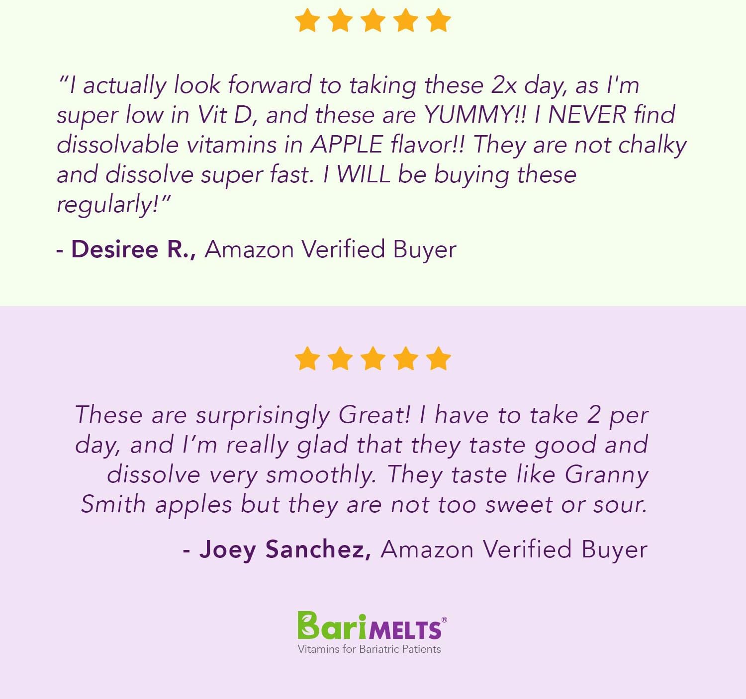 BariMelts D3, Dissolvable Bariatric Vitamins, Natural Apple Flavor, 90 Fast Melting Tablets: Health & Personal Care