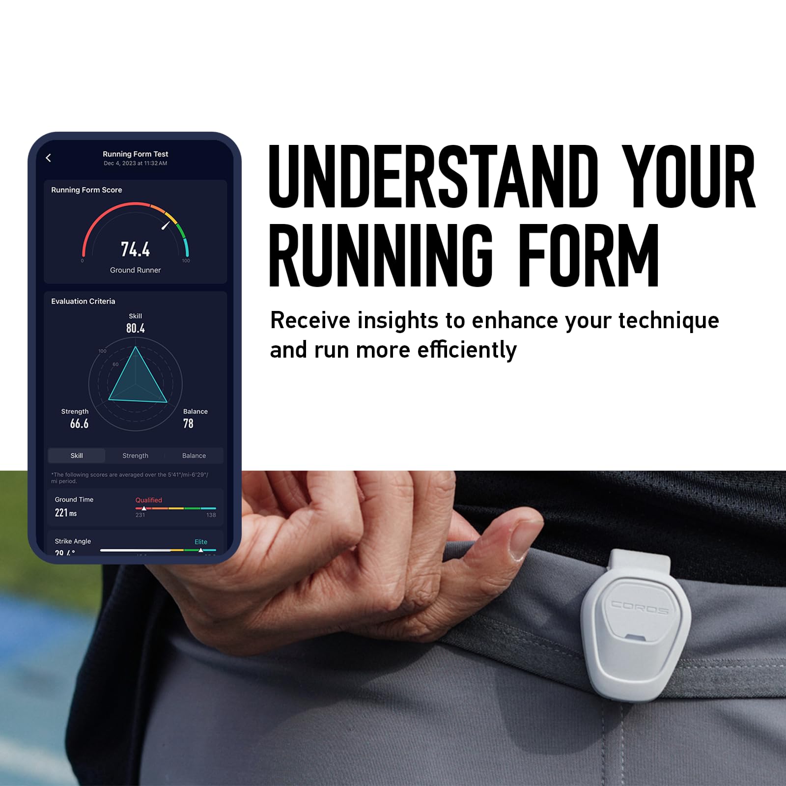 COROS POD 2, Watch Sensor Accessory, Accurate Indoor and Treadmill Distance Measurement, More Sensitive Real-time Pace, Improves GPS Data, Clip onto Shoes or Waistband only Works with COROS Watches