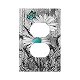 Turquoise Butterfly Daisy Flower 1 Gang Outlet