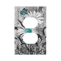 Turquoise Butterfly Daisy Flower 1 Gang Outlet