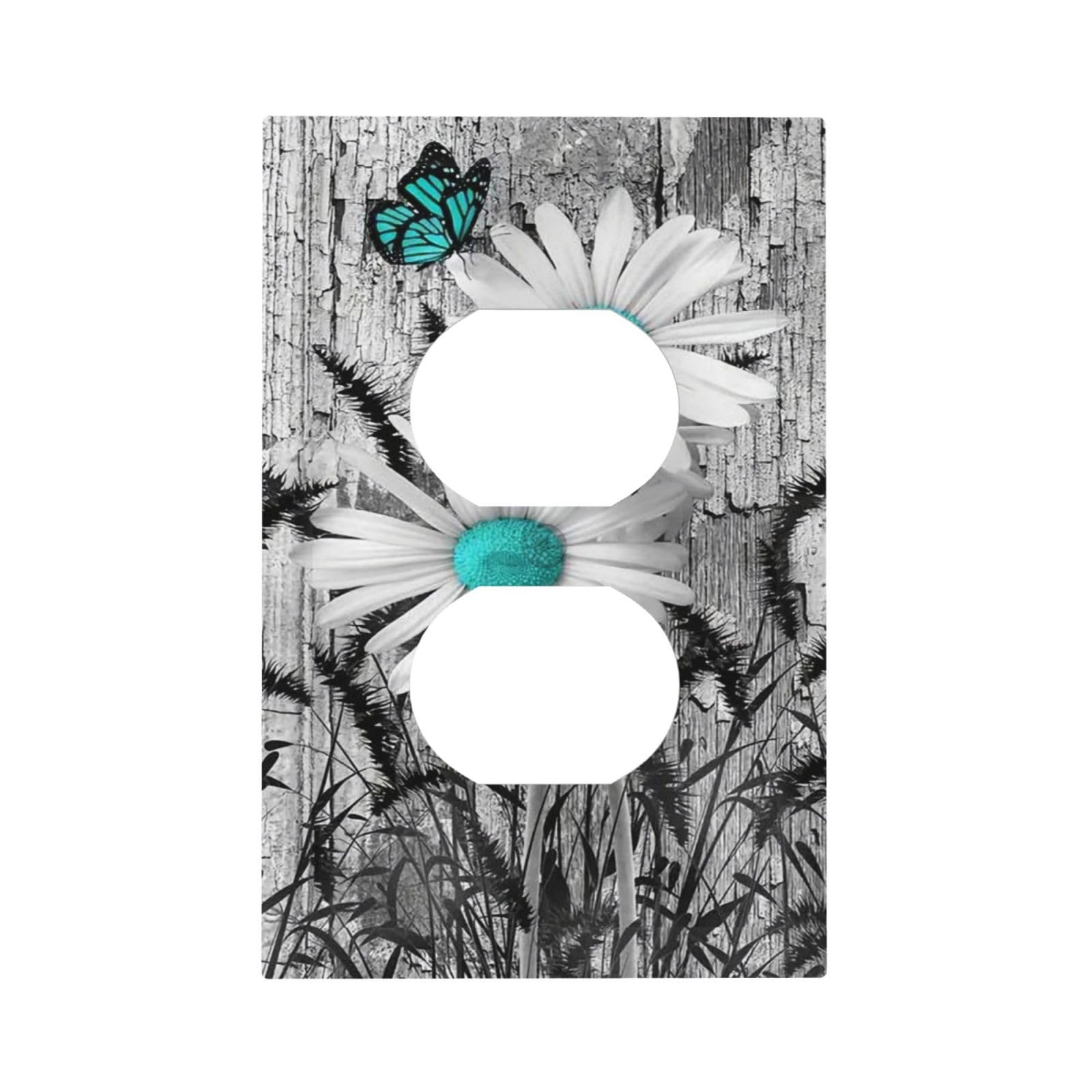 Turquoise Butterfly Daisy Flower 1 Gang Outlet