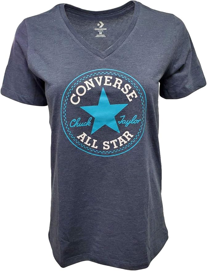 Converse Women's Chuck Taylor Core Patch VNeck TShirt Blue (Large