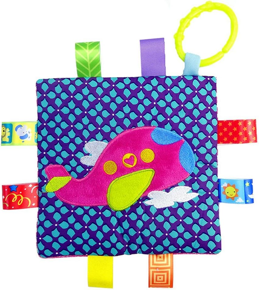 Goldore Baby Aircraft Newborn Essential Soft Cartoon Pattern Appease Towel Toys Playmate with BB device and Ring Paper Inside