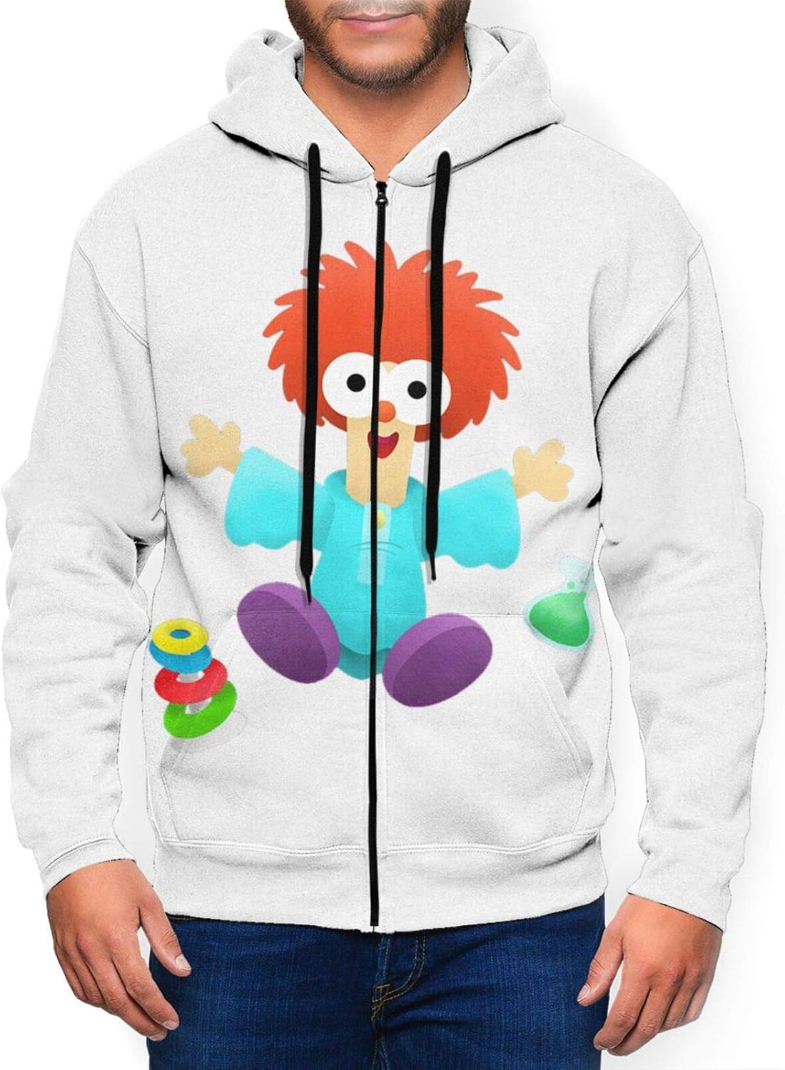 Beaker Muppet Hoodie Men Pullover Hoodies Zipper Winter Long Sleeves Casual Loose Sweater Tops