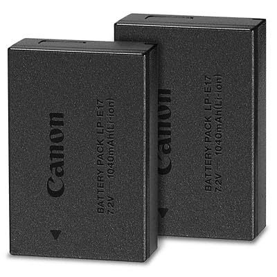 Canon LP-E17 Lithium-Ion Battery 2-Pack for Canon EOS M3, M5, M6, 77D, Rebel SL2, SL3, T6s, T6i, and T7i