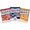Welch's Fruit Snacks, Fruit 'n Yogurt Variety Pack, Strawberry, Blueberry Acai, Mango Peach, Bulk Pack, Individual Single Serve 0.7 oz Bags (Pack of 42)