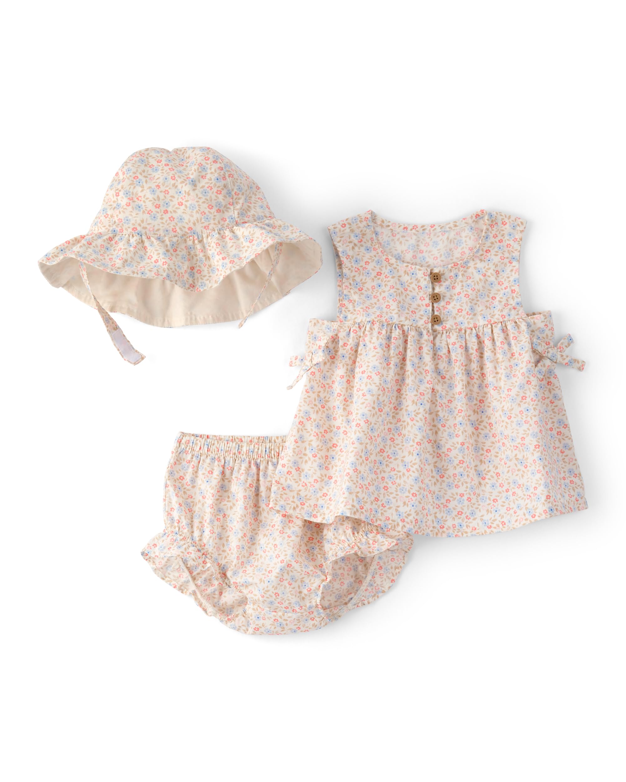 Carter’s Girl 3-Piece diaper cover set, Pink Floral, NB