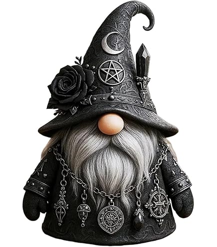 Amazon.com: Gothic Wizard Gnome Figurine, Halloween Gothic Gnomes
