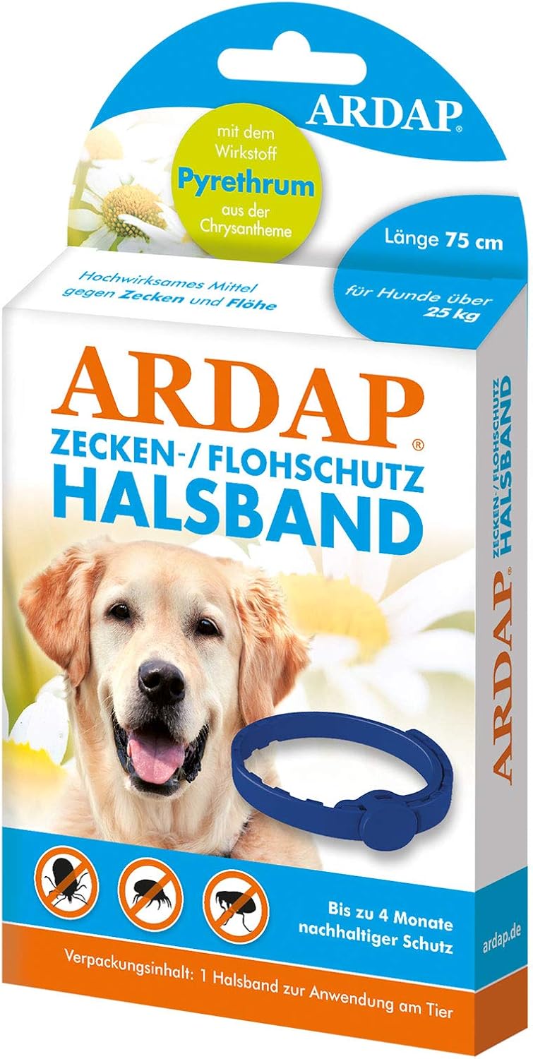 ARDAP Zecken- & Flohschutz Halsband für große Hunde ab ca. 25 kg. Natürliche Wirkstoffe, Langzeitschutz - Bis zu 4 Monate Bild 1