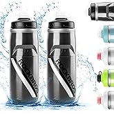 ROCKBROS Bike Water Bottle 21oz Bicycle Water Bottle for 5hrs Insulation Sports Squeeze Water Bottle with Leakproof Design