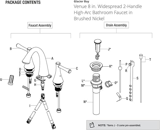 Glacier Bay Venue 8 In Widespread 2 Handle High Arc Bathroom