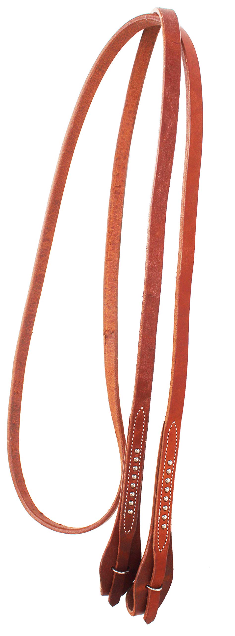 Challenger Horse Western Amish Made Leather Quick Change Barrel Contest Reins Brass 66RT14