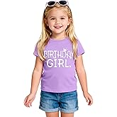 NUMYEAN Birthday Girl Shirt Toddler Baby Girls Birthday Outfit Cotton T-Shirt Size 2-10 Years