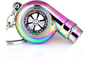 maycom Creative Spinning New Charming Polished Rainbow Turbo Turbocharger Keychain Key Chain Ring Keyring Keyfob,make Whistle Sound