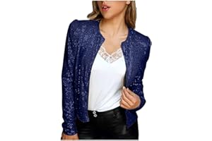 DPTALR Womens Sequin Jacket Shiny Metallic Jacket 70s Disco Jacket Plsu Size Glitter Sparkly Blazer Open Front Blazer Coat
