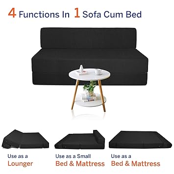 Aart Store Space Saving Foldable Sofa Cums Bed Furniture With