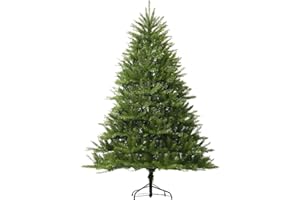 Aovotreena 7FT Unlit Christmas Tree Green, Dunhill Fir Artificial Tree with 2144 PVC Branch Tips, Realistic Full Shape, Foldable Metal Stand for Indoor Home, Office & Holiday Decoration