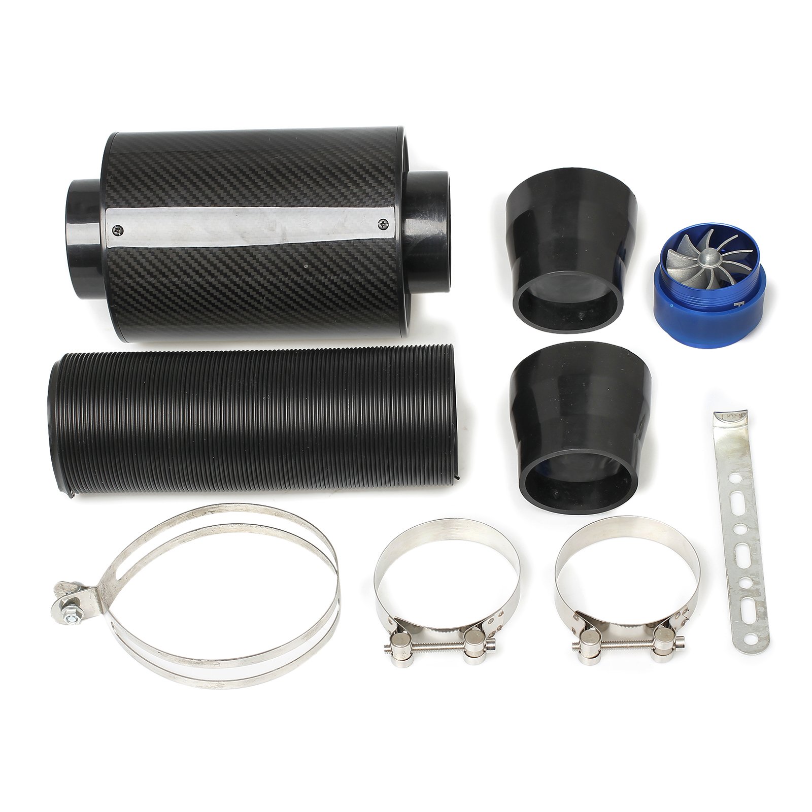 3" Universal Car Cold Air Intake Automobile Racing Flow Cold Air Extension System Filter Intake Pipe Reducer-Black