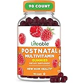 Lifeable Postnatal Multivitamin with Iron, Choline and Iodine | Great Tasting Postnatal Vitamins for Women Breastfeeding | Vegetarian Non-GMO Lactation Supplement | 90 Gummies