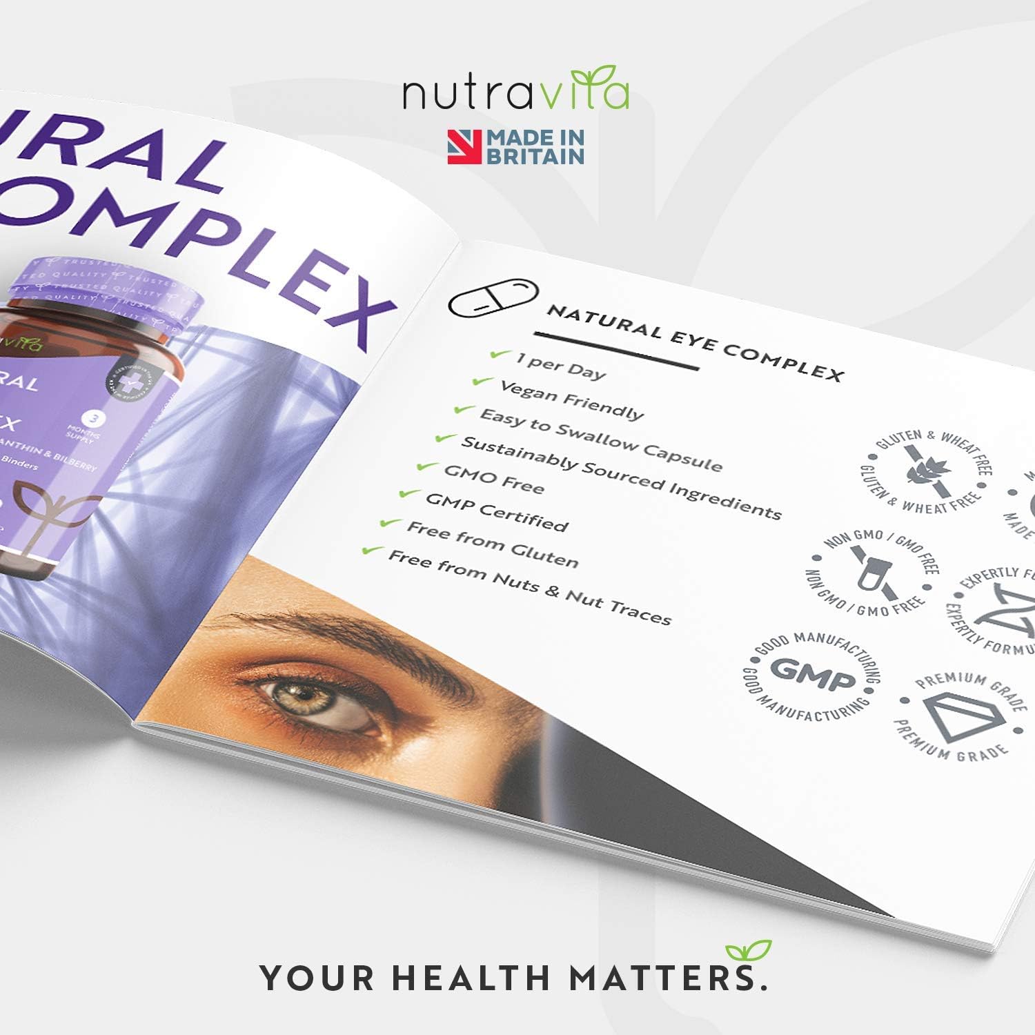 Nutravita Lutein Natural Eye Supplement, 90 Vegan Capsules, Zeaxanthin, Bilberry Extract, Vitamins A, B12 & Zinc - Image 5