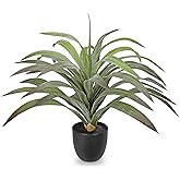 Briful Faux Agave Plant 18.1in Artificial Agave Potted Plant Fake Outdoor Plants for Home Office Living Room Bedroom Kitchen Table Decor