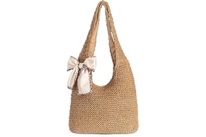 shoowyees Straw Beach Bag for Women - Handmade Raffia Woven Tote Handbag, Summer Mesh Beach Purse for Vacation Holiday Gift 2025